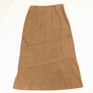 Vintage Wildlife New York‎ Maxi Skirt Sz 8 Faux Suede Brown Western Cowgirl Boho